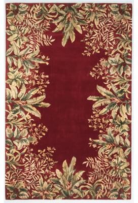 KAS Rugs KAS Emerald Hand-tufted Wool Tropical Border Area Rug