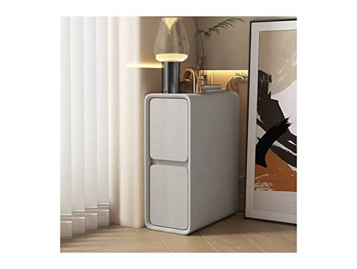 YANG11FAN Vielseitig Nachttisch mit 2 Schubladen, platzsparend Ultraschmale Nachttische, Beistelltische aus Holz(L30xD40xH50cm)