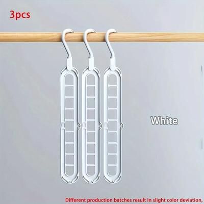 Uplift Picks Space Saving Hangers Foldable Clothes Hanger Multi Layer Closet Organizer Set white