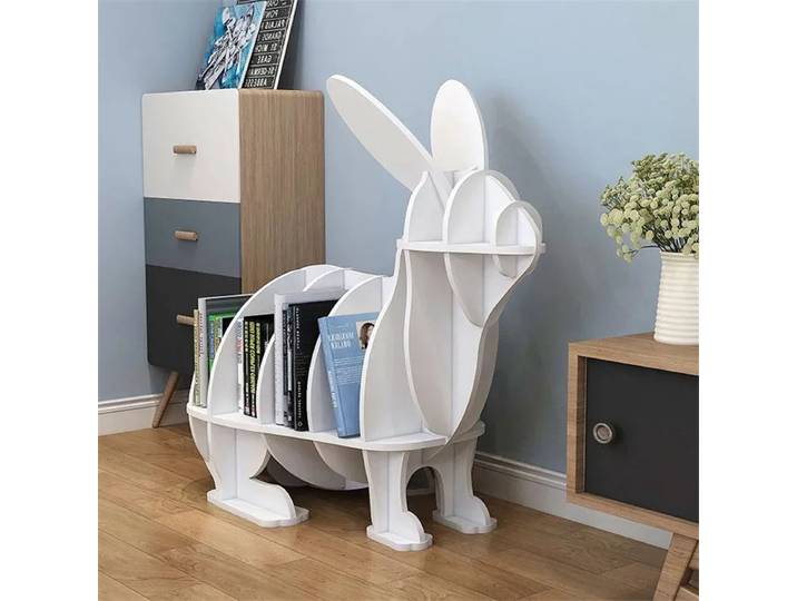 Étagère Créative en Bois pour Enfants de Maternelle, Sculpture de Lapin, Décoration de Sol, Accessoires pour la Maison, Artisanat