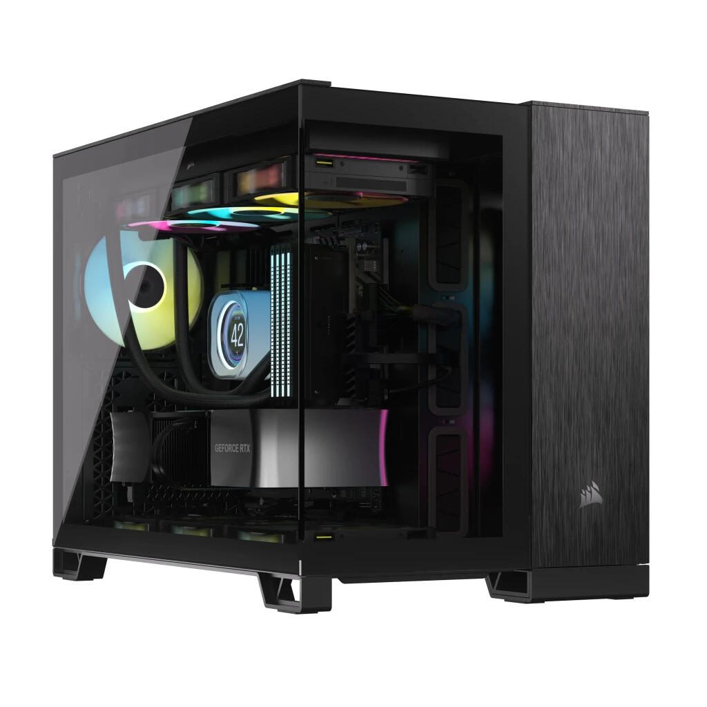 Corsair Zwei-Kammer PC Gehäuse 2500X Micro-ATX schwarz/obsidian aluminium CC-9011287-WW