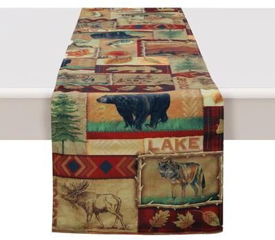 Laural Home Lodge Collage Table Runner