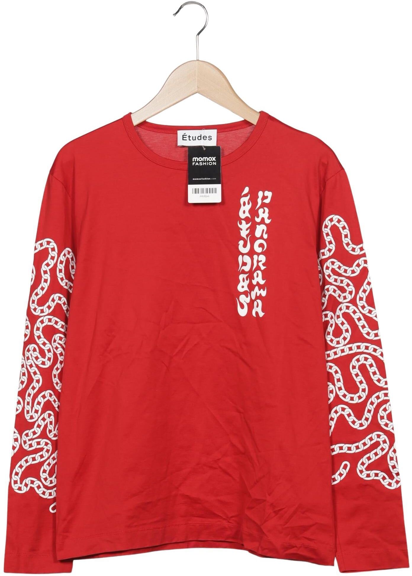 etudes studio Herren Langarmshirt, Rot, Gr. S, Baumwolle - Second Hand