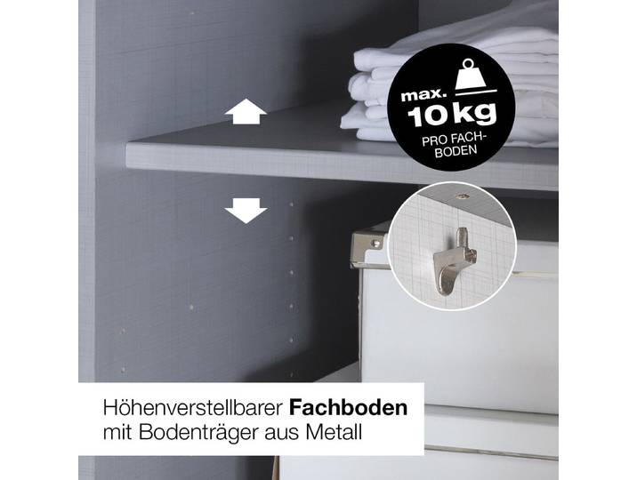 Schwebetürenschrank WIMEX Bern Schiebetürenschrank , weiss (weiß, alu), B:313cm H:236cm T:64cm, Holzwerkstoff, Schränke, Schwebetürenschrank, Schrank mit zusätzlicher Innenausstattung, Garderobe