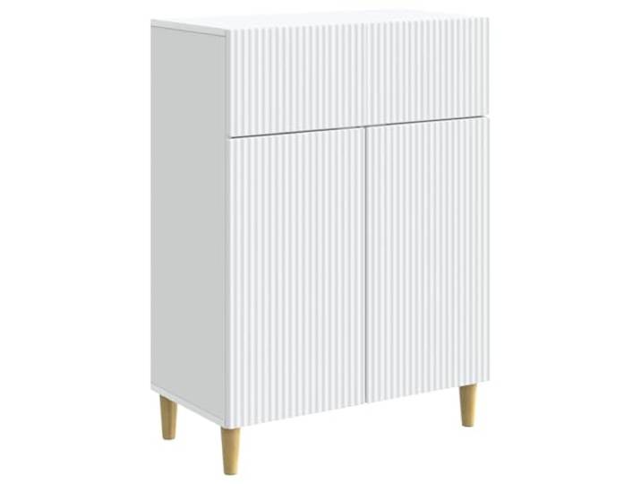 GHVBNMF Sideboard Weiß 66x34,5x90 cm Kommode mit Schublade Kompakter Beistellschrank im Vintage Design für Wohnzimmer und Esszimmer mit viel Stauraum sowie robuster Holzkonstruktion.