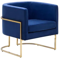 SESSEL Samtstoff Blau Sirkka