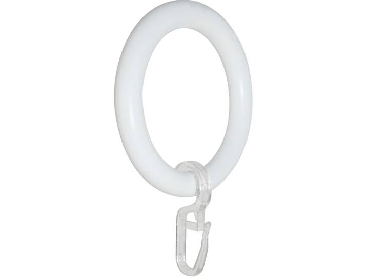 Gardinenring GARESA Kunststoffring mit Haken Gr. 1, weiss (weiß), Ø:28cm, Gardinenbefestigungen, Gardinenring, für Durchmesser bis 28mm, einfache Montage