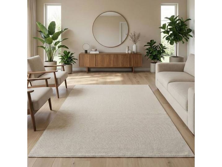 Carpetsale24 Tapis 120x170 cm Crème Uni Bouclé Style Scandinave Moderne pour Salon Chambre Salle à Manger Chambre Enfant