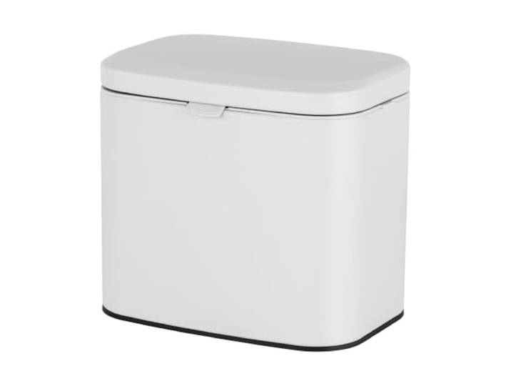Relaxdays Poubelle murale 4 l\, à accrocher/à coller\, blanche seau amovible\, métal\, pour cuisine & salle de bains