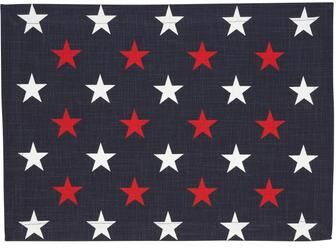 Saro Lifestyle Patriotic Stars Placemat (Set of 4) - Americana Star Pattern Table Linen for Everyday Entertaining