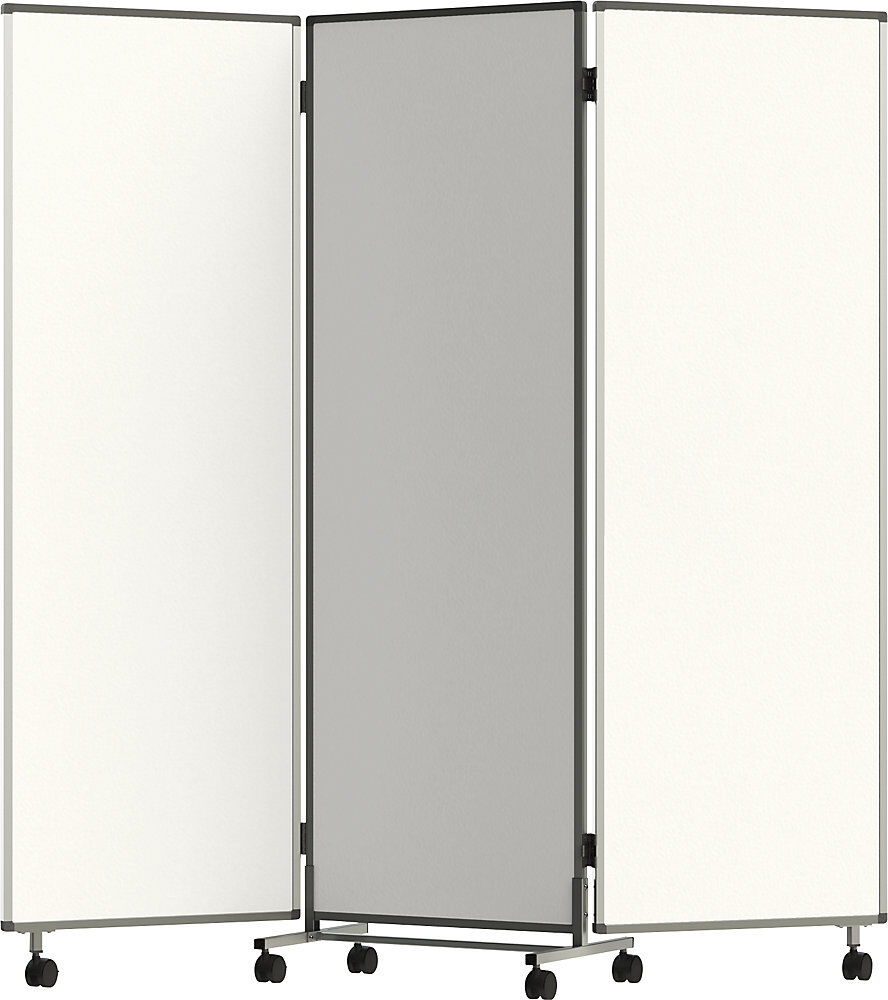 Präsentationswand/Trennwand, mobil, faltbar, beschreibbar, magnethaftend, desinfektionsmittelbeständig, HxBxT 1905 x 600/1800 x 500 mm eurokraft pro