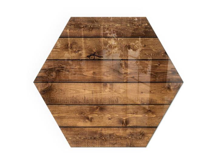 Tulup Kaminbodenplatte h40 cm - Holzbrett mit Maserung, Braun, Glas, Sechseckig, 40x40x0.4 cm, Elektrogeräte, Heizgeräte, Elektrokamine