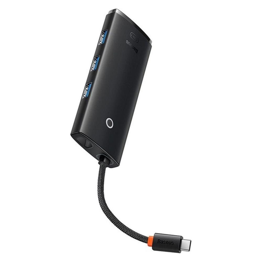 Baseus HUB Lite Series 5-Port USB-C to HDMI+USB3.0x3+PD (Black) (USB-C, 5 Ports) (WKQX080201)