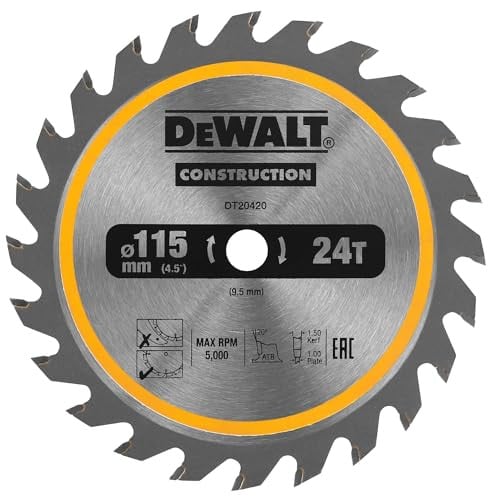 DeWALT DT20420-QZ Cirkelzaagblad voor Hout - 115mm - 24T - Asgat 9,5mm