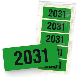 itenga Jahreszahlen 33108936, Aufkleber, 60 x 25 mm, 50 Etiketten, Jahr 2031