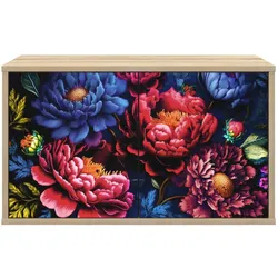 vidaXL, TV Möbel, Labeler (Dunkler Pfingstrosen-Druck) (33 x 69 x 40 cm)