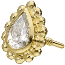 14 Karat Gold Schraubaufsatz mit Außengewinde MOISSANIT-TROPFEN + KUGELN