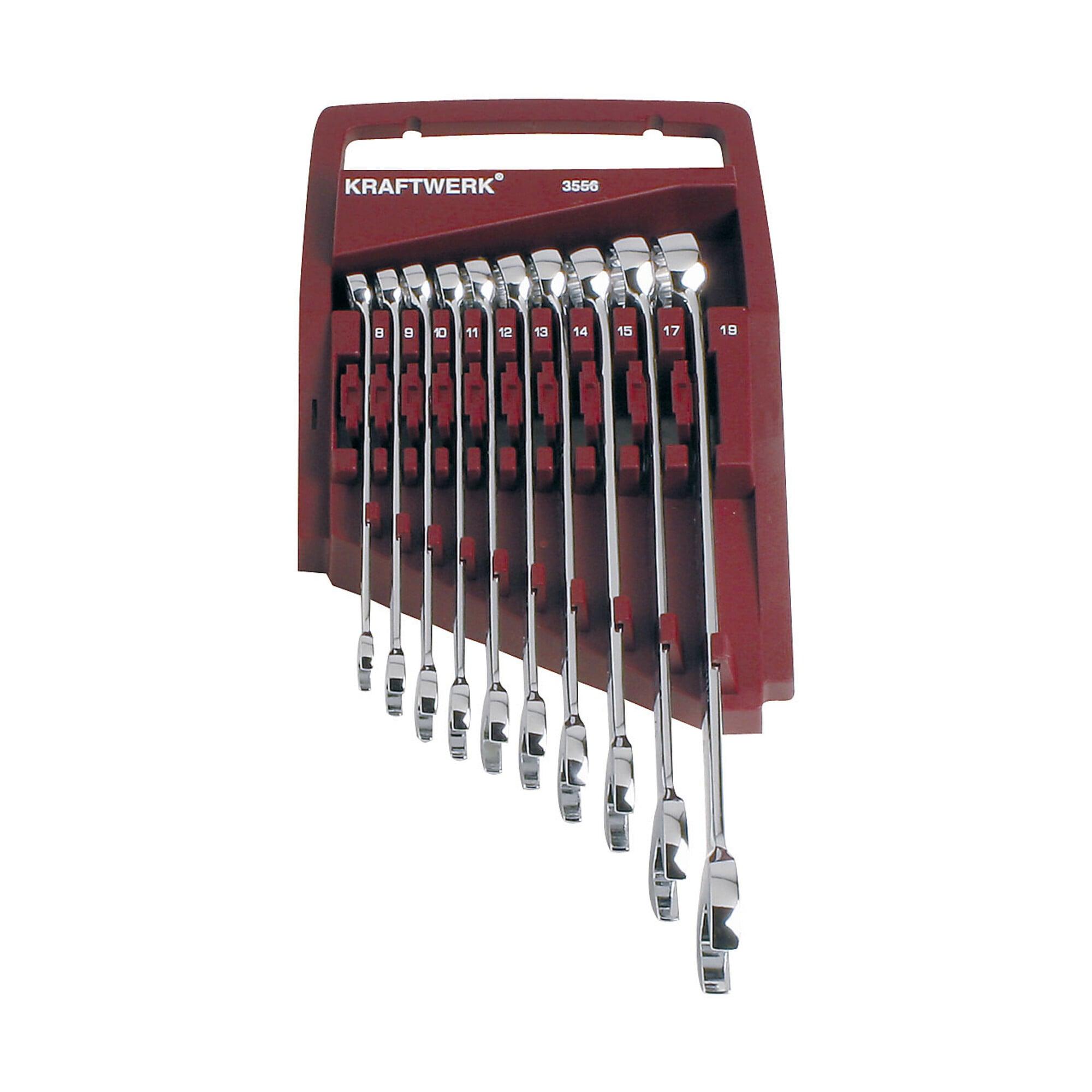 Kraftwerk Gabelring-Maulschlüssel-Satz voll pol. 8-19mm, 10-tlg. (3556)