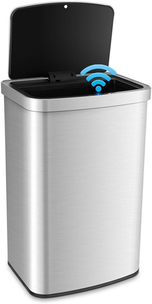 casart Stainless Steel Motion Sensor Recycling Bin Silver 50L