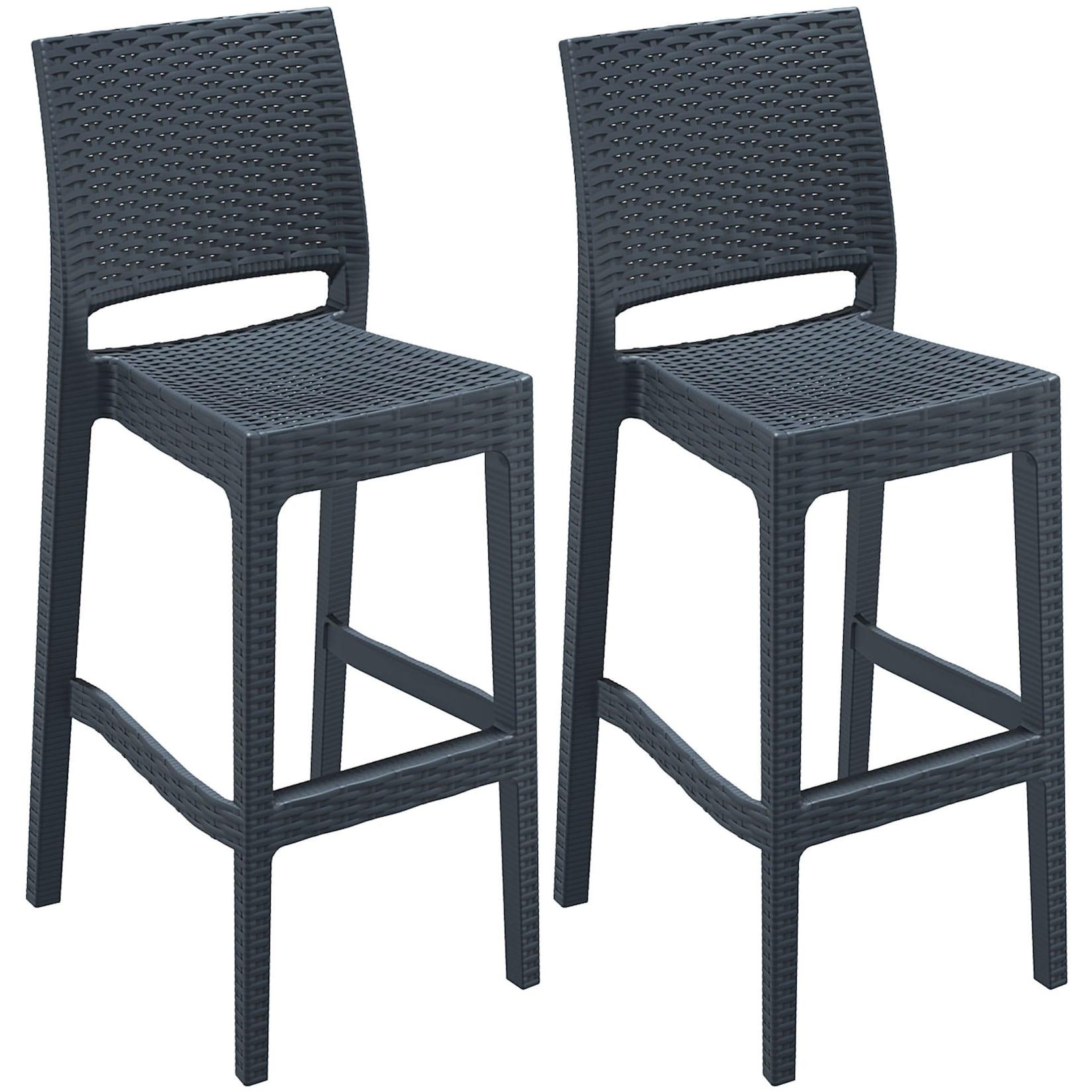 CLP 2er Set Barhocker Jamaica Farbe: dunkelgrau