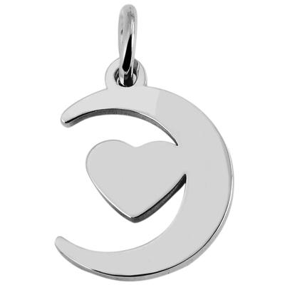 Kettenanhänger ADELIA´S "zeitloser Herz Anhänger aus Edelstahl", silber, Schmuckanhänger, Damen, Edelstahl, Kettenanhänger