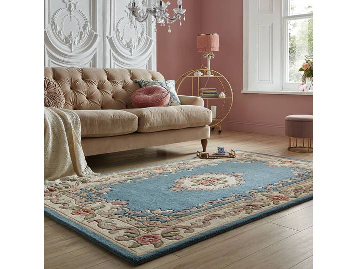 Wollteppich Aubusson Blau/Blau 150 x 240cm Wolle