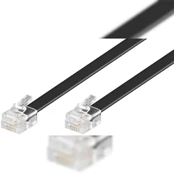 Goobay 50324 Modularanschlusskabel, 15 m, Schwarz - RJ12-Stecker (6P6C) > RJ12-Stecker (6P6C)