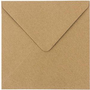 Ideen-mit-Herz Briefumschläge braun, quadratisch, ohne Fenster, nassklebend, 110g/m², 100 Stück