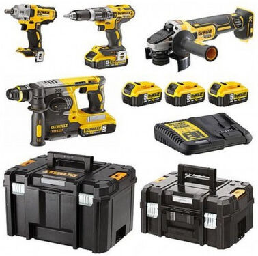 DeWALT DCK428P3T Jeu d&amp;#039;outils a batterie (DCD796+DCH273+DCG405+DCF894+3x 18V/5.0Ah)2xTstak