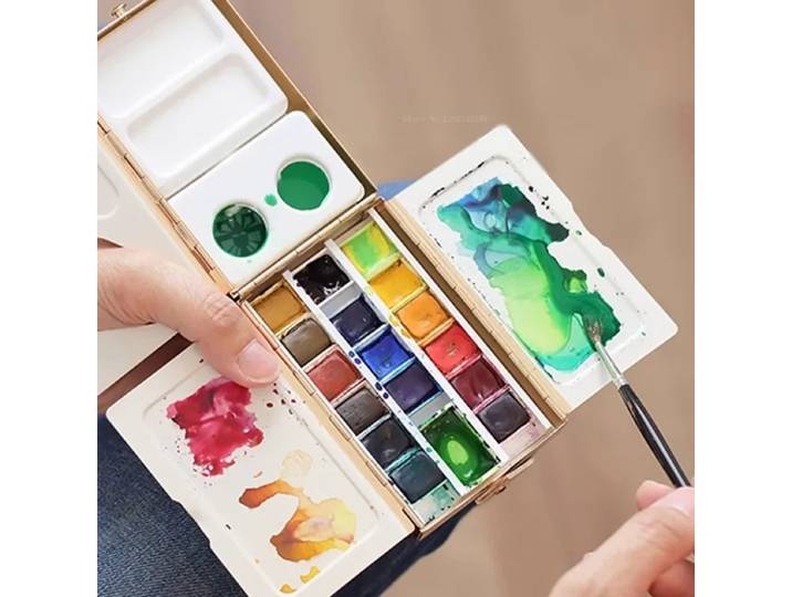 Boîte vide de pigments d'aquarelle en laiton, Palette de peinture artistique, outil de voyage pour étudiants, croquis, peinture Graffiti, boîte de peinture, fournitures d'art