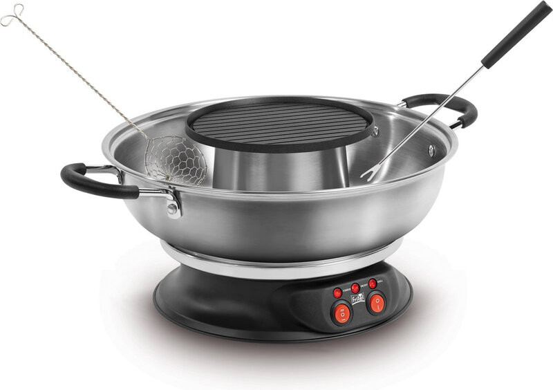 Fritel Culinaire Fondue FG 2970 Elektrische Fondue- en Grillset, 2 L, 1950 W, voor 2 tot 6 personen, inclusief 6 fonduevorken, PFAS-vrij