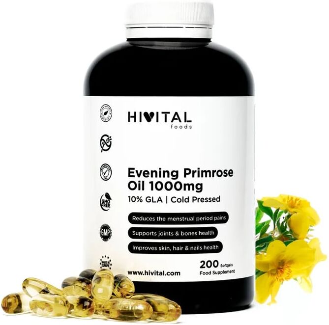Hivital Foods Evening Primrose Oil 1000 mg 200 Pérolas