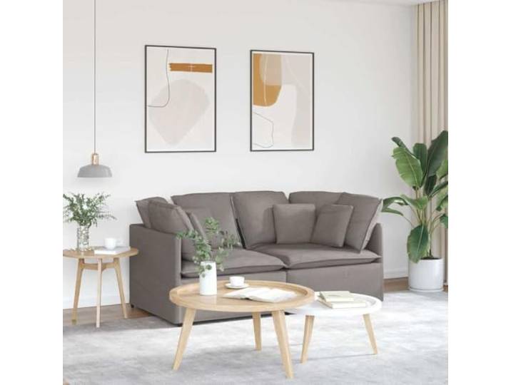 HEFZGDB Modulares Sofa mit Kissen Stoff Taupe – Elegantes Design und außergewöhnlicher Komfort für Ihren Wohnbereich, weiche langlebige Polsterung, Stabiler Metallrahmen, Flexible