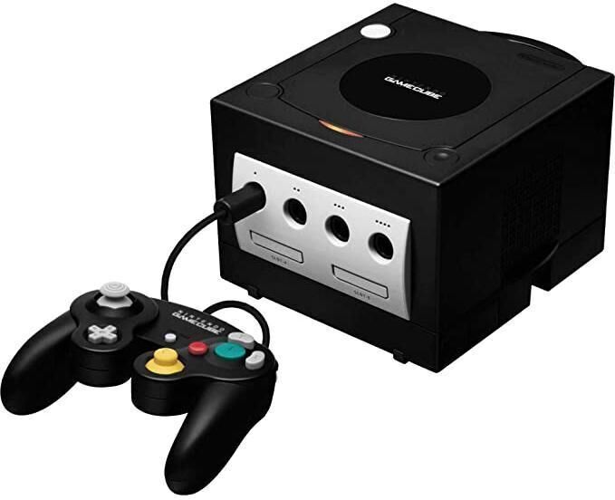 Nintendo Gamecube   inkl. spel   Svart   1 Handkontroll   Mario Smash Football (DE-version)