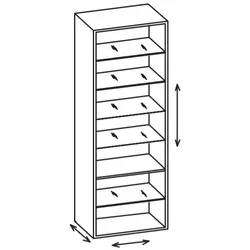 Artiqua 400 Variables Regal, Graphit Struktur quer, 400-MVR-6-60-401 400-MVR-6-60-401