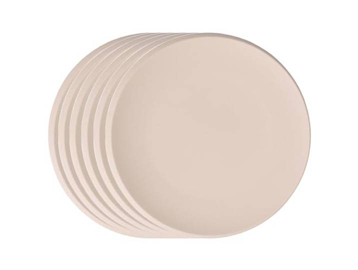 Villeroy & Boch NewMoon Beige Platzteller 6er Set, 29 cm, Beiger Teller mit Halbmond-Tellerrand, Premium Porzellan
