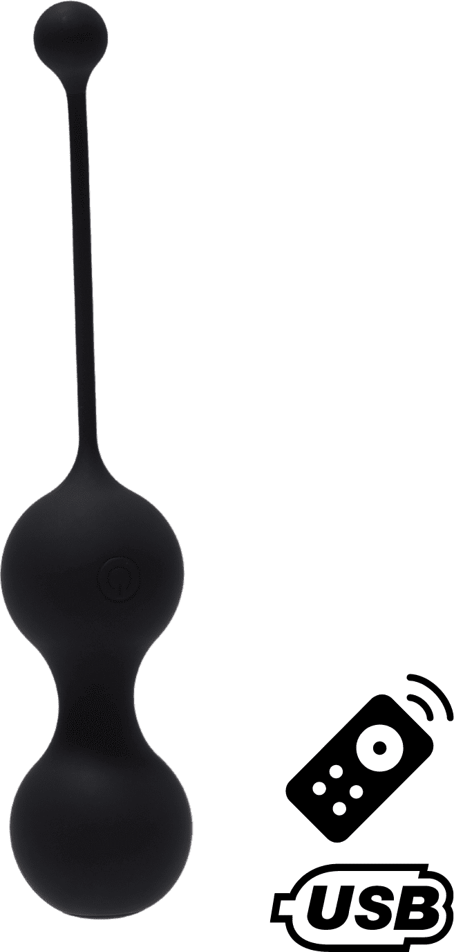 Coeur Ardent MINA Noir, Boules de Geisha en silicone médical USB avec télécommande
