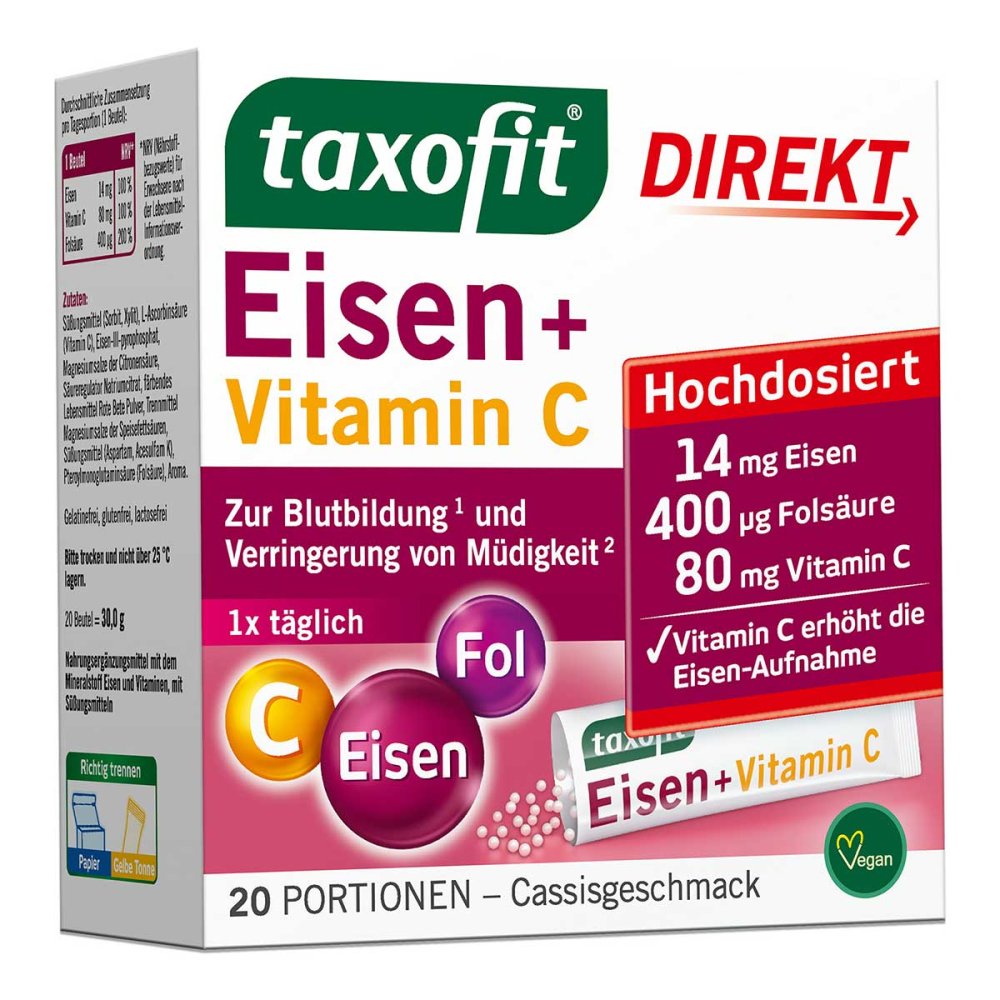 MCM KLOSTERFRAU Vertr. GmbH taxofit® Eisen + Vitamin C Direkt-Granulat 19080556