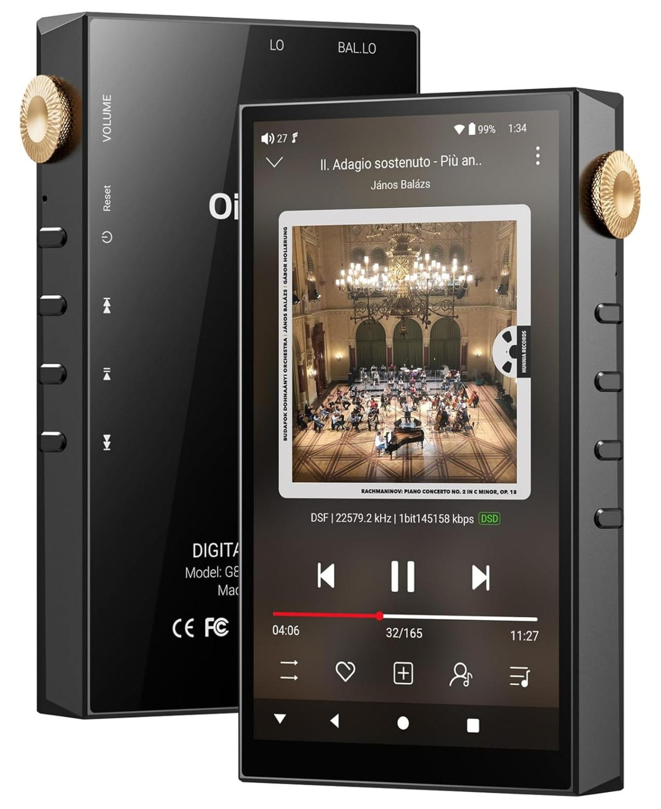 Selius Hi-Res Audio Speler Zwart 32GB met HiFi DAC 500mW en Metalen Behuizing