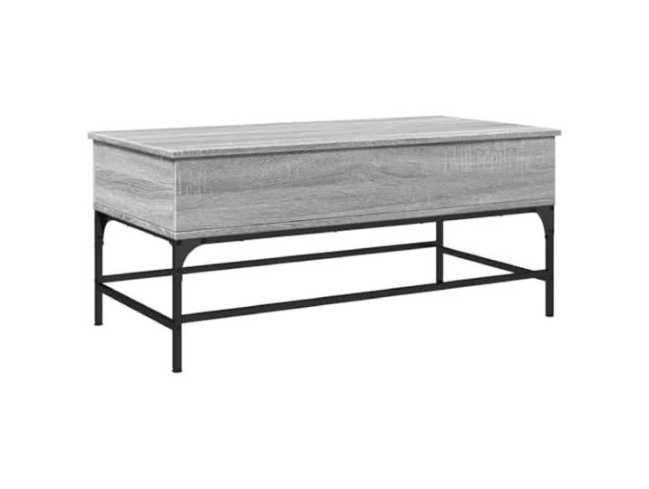 Couchtisch Grau Sonoma Eiche 100x50x45cm PE-Rattan klappbarer Beistelltisch mit Gaslift,modulares Design, abnehmbare Bezüge