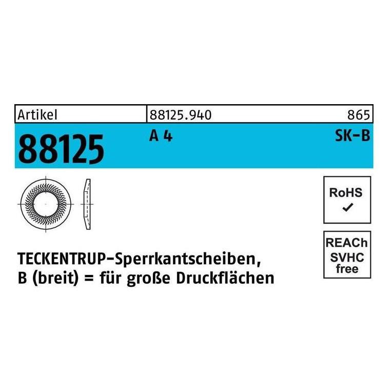 Teckentrup Sperrkantscheibe R 88125 B 8x22,25x1,9 A 4 (881259400080000)