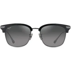 Maui Jim KALAUNU ASIAN FIT _ Shiny Black with Dark Silver (GS629-02)