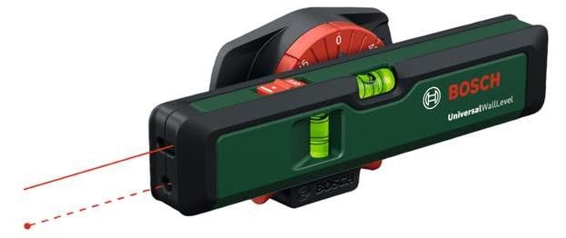 Bosch UniversalWallLevel Laserwaterpas met 5 meter lijnbereik en 20 meter puntbereik inclusief 2 batterijen