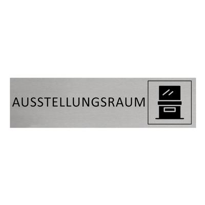 CombiCraft Aluminium Türschild Ausstellungsraum 165x45mm mit 3M-Tape zur Befestigung, einfache Kennzeichnung von Räumen und Bereichen