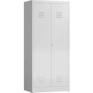 ClassiX Spind X-515420, Doppelspind, lichtgrau, 2 Abteile, mit Drehriegelschloss, 80 x 180 cm
