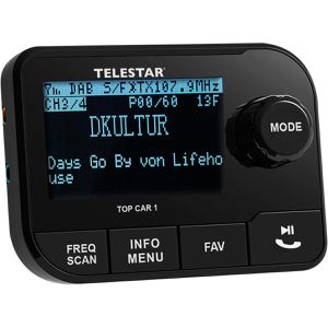 Telestar DAB-Adapter Top Car 1, für Autoradio, mit FM-Transmitter und Bluetooth, für UKW, DAB+