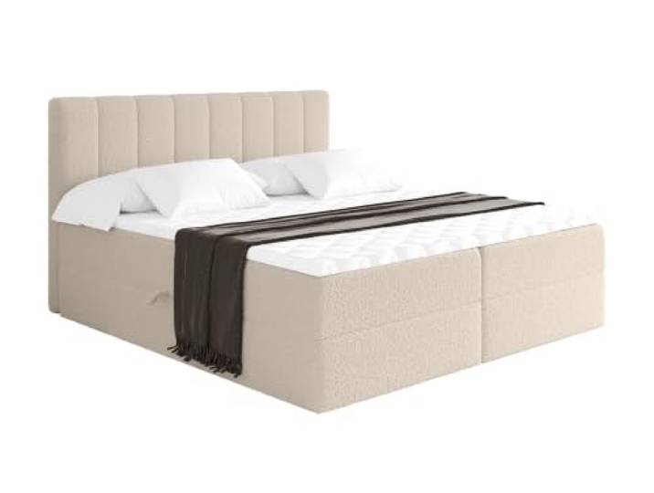 ALTDECOR Boxspringbett mit H4-Matratze OTTA - 180x200 - Dunkelbeige Lattenrost, Topper, Boxspringbett mit Bettkasten, Bett mit Stauraum, Doppelbett, Polsterbett