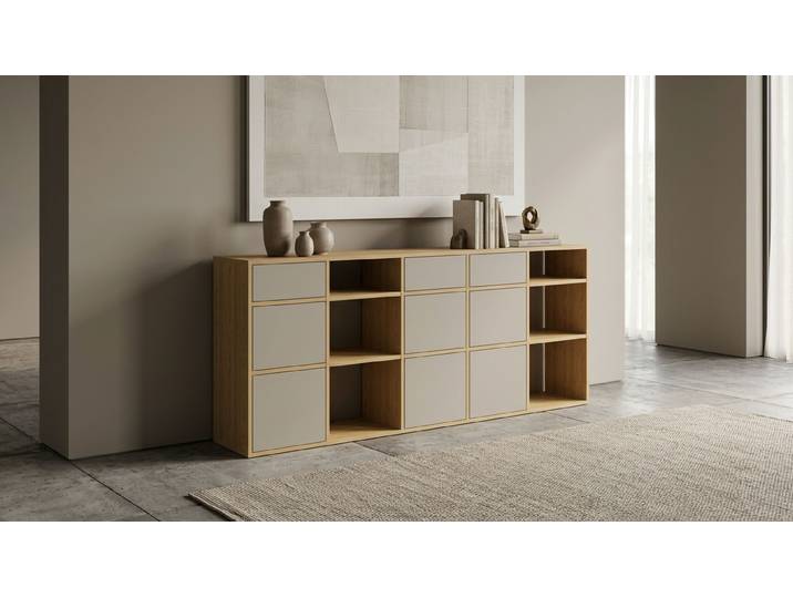 Breites Sideboard - Als Kommode o. Wohnschrank mit vielen Optionen Eiche Natur geölt