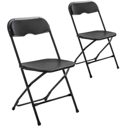 Oviala Business Rekkem Empfangs-Klappstuhl PEHD 45 x 45 x 89cm x2 Schwarz