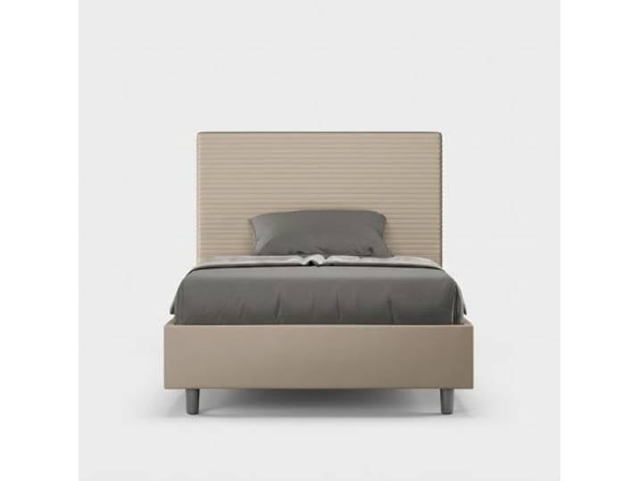 Französisches Bett mit Bettkasten 140x200 Kunstleder Focus F - Beige